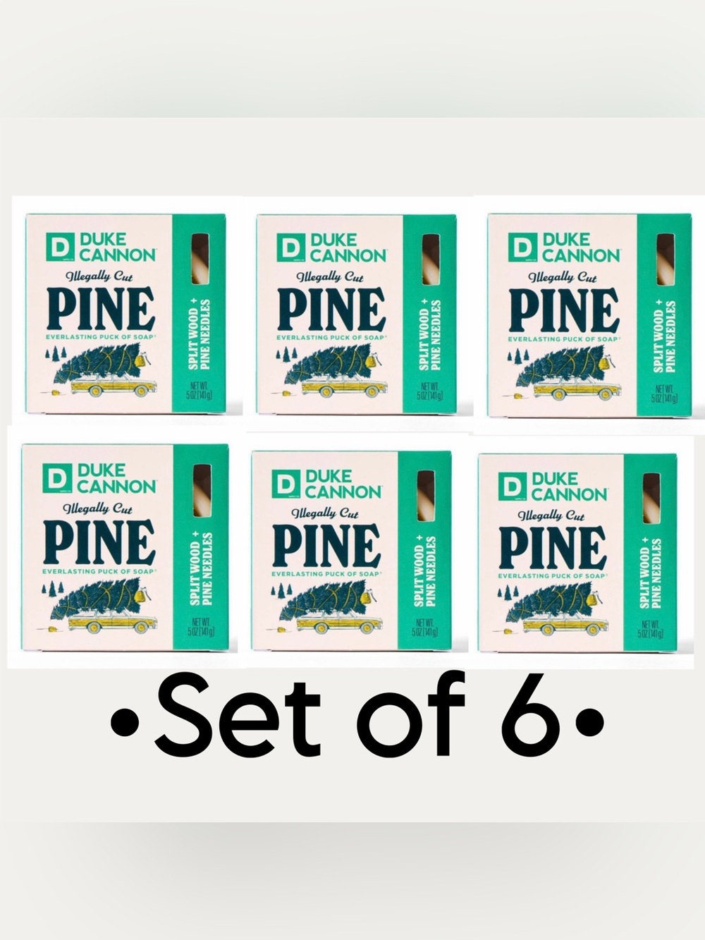 Duke Cannon Supply Co. Men's Holiday Pine Everlasting Puck Soap •6 Count•